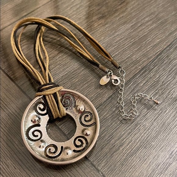 Lia Sophia “Tempo” Circle Pendant Corded Necklace - Retired - Picture 2 of 16